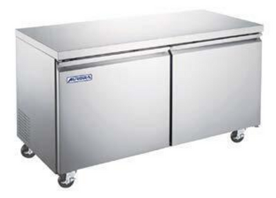 Omcan USA 59092 15 Cu. Ft. Stainless Steel 2-Section Aurora Under Counter Freezer - 115 Volts
