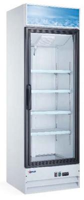 Omcan USA 59035 13.5 Cu. Ft. Stainless Steel 1-Section Reach-In Aurora Display Refrigerator - 110 Volts