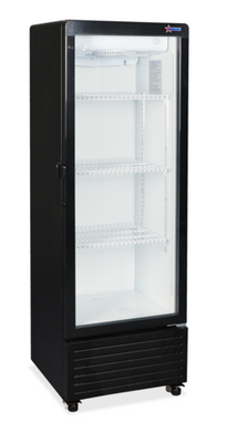 Omcan USA 47563 4.9 Cu. Ft. White Painted Steel Reach -In Display 1-Section Refrigerator - 110 Volts