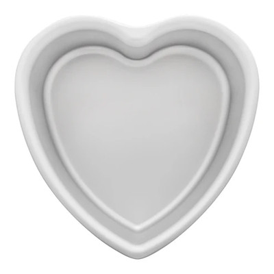Fat Daddio's PHT-83 8" W x 3" D Anodized Aluminum Heart Shape Pan