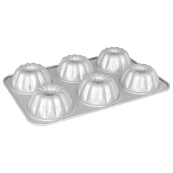 Fat Daddio's MFN-FMC 6.25 Oz. Aluminum 18 Gauge 6 Compartment Mini Cake Pan