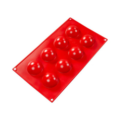 Fat Daddio's SMF-004 0.93 Oz. Silicone 8-Compartment Hemisphere Baking Molds