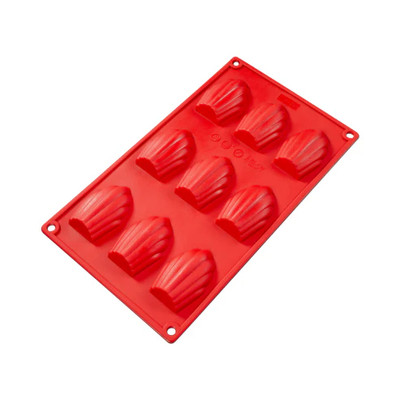 Fat Daddio's SMF-032 0.62 Oz. Silicone 9-Compartment Madeleine Baking Molds
