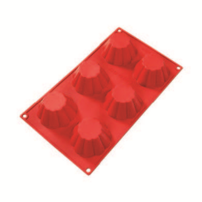 Fat Daddio's SMF-034 1.41 Oz. Silicone 6-Compartment Brioche Baking Molds