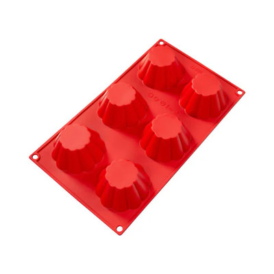 Fat Daddio's SMF-034 1.41 Oz. Silicone 6-Compartment Brioche Baking Molds