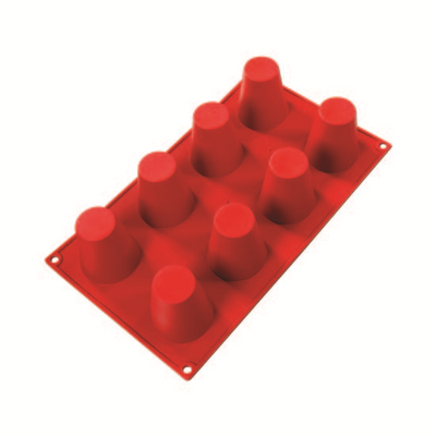 Fat Daddio's SMF-021 2.31 Oz. Silicone 8-Compartment Baba Baking Molds