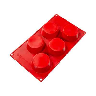 Fat Daddio's SMF-024 1.25 Oz. Silicone 5-Compartment Muffin Baking Molds
