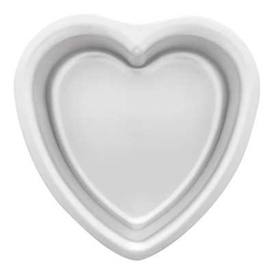Fat Daddio's PHT-63 6" W x 3" D Anodized Aluminum Heart Shape Pan