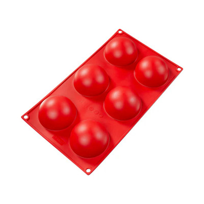 Fat Daddio's SMF-002 1.33 Oz. Silicone 6-Compartment Hemisphere Baking Molds