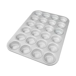 Fat Daddio's MFN-MINI 1.06 Oz. Aluminum 18 Gauge 24 Compartment Muffin Pan