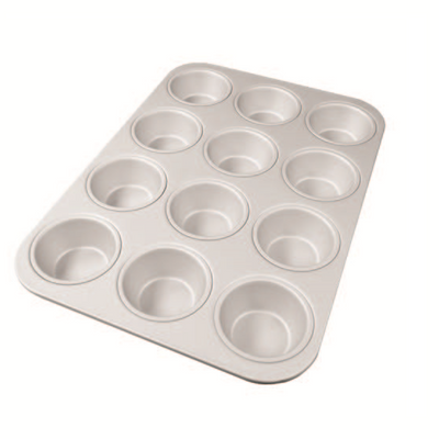 Fat Daddio's MFN-STD 1.08 Oz. Aluminum 18 Gauge 12 Compartment Muffin Pan