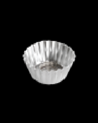 Fat Daddio's PFT-425 4.25&quot; W x 1&quot; D Anodized Aluminum Removable Bottom Fat Daddio's - Fluted Tart Pan