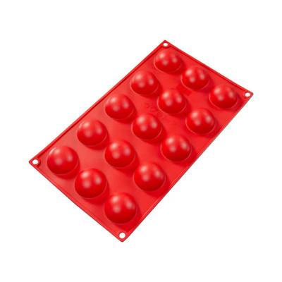Fat Daddio's SMF-005 0.74 Oz. Silicone 15-Compartment Hemisphere Baking Molds
