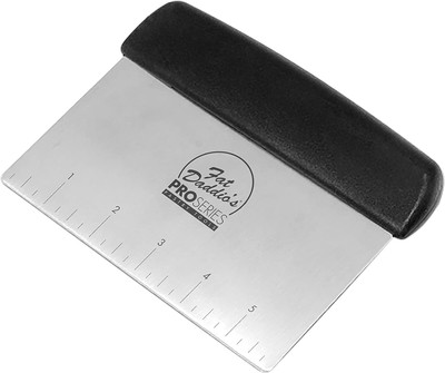 Fat Daddio's BS-456 6.25&quot; L x 4.5&quot; W Stainless Steel Plastic Handle Bench Scraper or Dough Cutter
