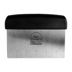 Fat Daddio's BS-456 6.25" L x 4.5" W Stainless Steel Plastic Handle Bench Scraper or Dough Cutter