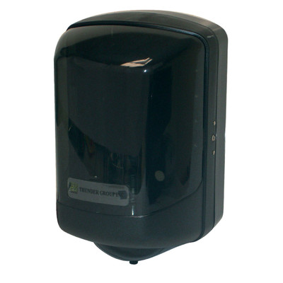 Thunder Group PLPTD394 Black Transparent Plastic Center-Pull Paper Towel Dispenser