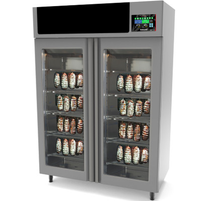 Omcan USA 45232 440.92 Lbs. Stainless Steel Free-Standing Stagionello Evo Meat Curing Cabinet - 220 Volts 3540 Watts
