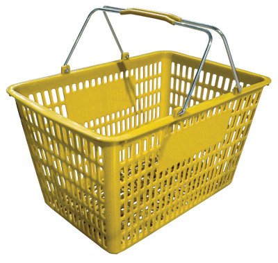 Omcan USA 13027 50 Lbs. Yellow Shopping Hand Basket