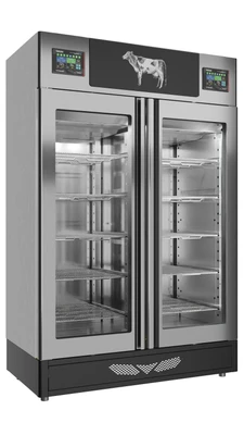 Omcan USA 45176 440.92 Lbs. Stainless Steel Free-Standing Maturmeat Meat Aging Cabinet - 220 Volts 3700 Watts