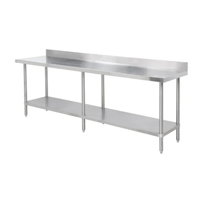 Thunder Group SLWT43096F4 96" W x 30" D Galvanized Steel 18 Gauge Work Table