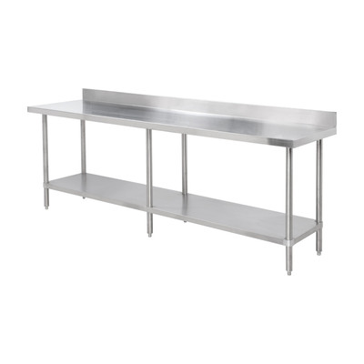 Thunder Group SLWT43096F4 96" W x 30" D Galvanized Steel 18 Gauge Work Table