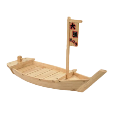 Thunder Group WOBOAT90 35.5" W Wood Boat Display Tray