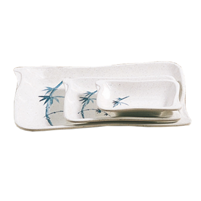 Thunder Group 1607BB 2 Oz. Blue Bamboo Melamine Wave Sauce Dish