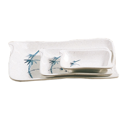Thunder Group 1607BB 2 Oz. Blue Bamboo Melamine Wave Sauce Dish