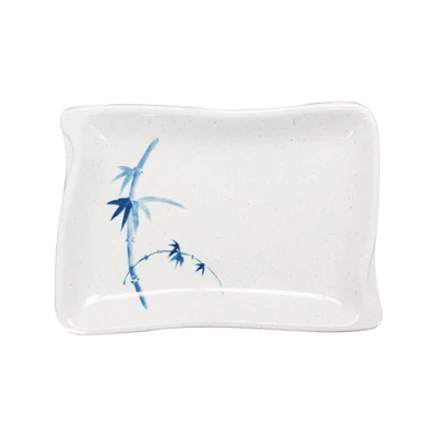 Thunder Group 1607BB 2 Oz. Blue Bamboo Melamine Wave Sauce Dish