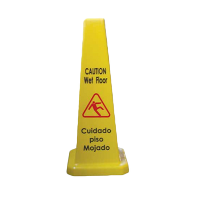 Thunder Group PLWFC027 27" Tall Yellow Plastic Cone Shape Safety Floor Sign