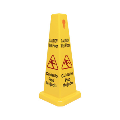 Thunder Group PLWFC027 27" Tall Yellow Plastic Cone Shape Safety Floor Sign