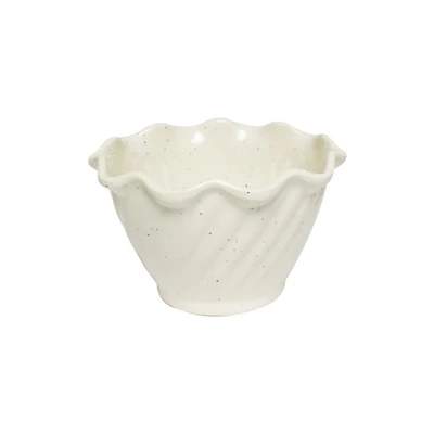 Thunder Group AD313WS 5 Oz. Melamine Scalloped Edge San Marino Dessert Dish