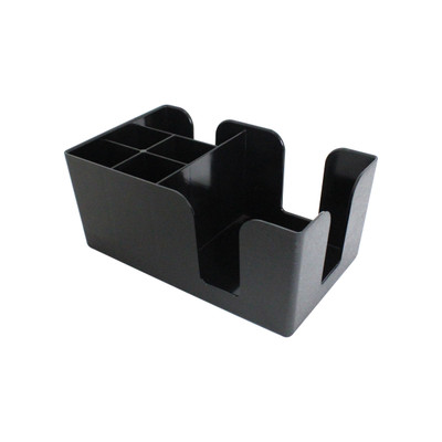 Thunder Group PLBC006 Black Plastic 6 Compartments Bar Caddy