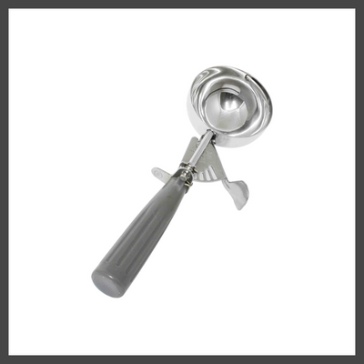 Thunder Group SLDS008 4 Oz. Gray Stainless Steel Plastic Handle Disher