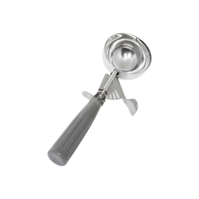 Thunder Group SLDS008 4 Oz. Gray Stainless Steel Plastic Handle Disher
