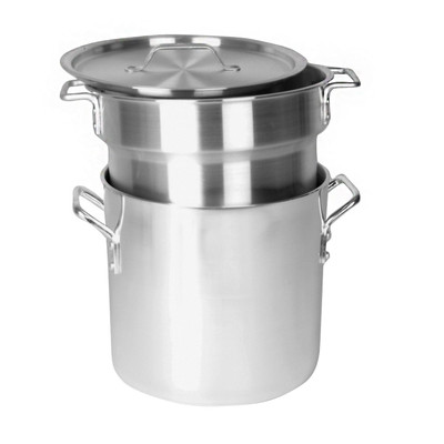 Thunder Group ALSKDB001 8 Qt. Aluminum Mirror Finish with Inset and Cover Double Boiler Set
