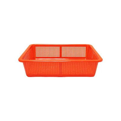 Thunder Group PLFB004 15.25" W x 12.25" D Plastic Rectangular Perforated Colander or Basket