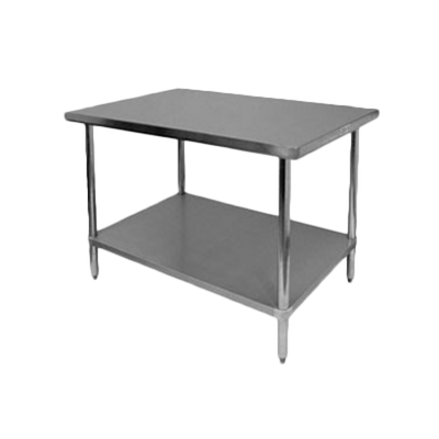 Thunder Group SLWT43036F 36" W x 30" D Galvanized Steel 18 Gauge Work Table