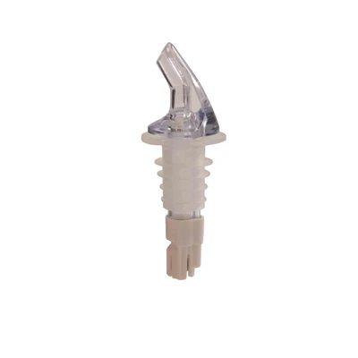 Thunder Group PLPR200M 2 Oz. White Tail Clear Spout SAN (Plastic) Liquor Pourer