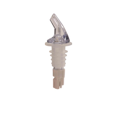 Thunder Group PLPR200M 2 Oz. White Tail Clear Spout SAN (Plastic) Liquor Pourer