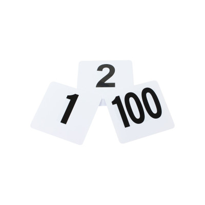 Thunder Group PLTN4100 4" x 4" Plastic Table 1 to 100 Number Cards