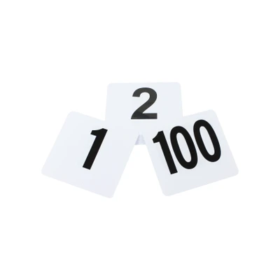 Thunder Group PLTN4100 4" x 4" Plastic Table 1 to 100 Number Cards