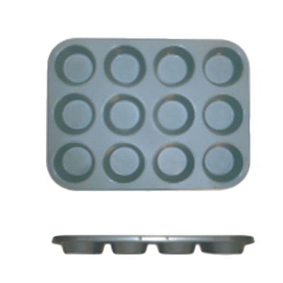 Thunder Group SLKMP012 3.5 Oz. per Compartment Carbon Steel Muffin Pan