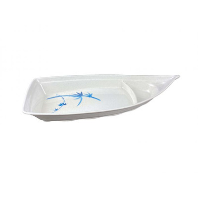 Thunder Group 8006BB 54 Oz. Blue Bamboo Melamine Sushi Boat
