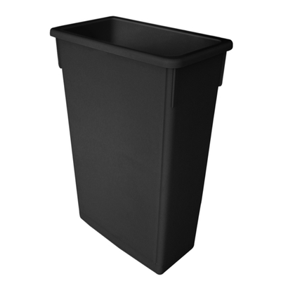 Thunder Group PLTC023K 23 Gal. Black Plastic Rectangular Flat Bottom Trash Can