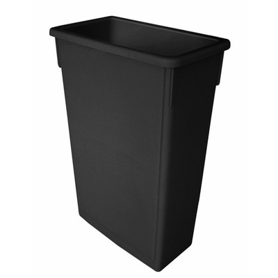 Thunder Group PLTC023K 23 Gal. Black Plastic Rectangular Flat Bottom Trash Can