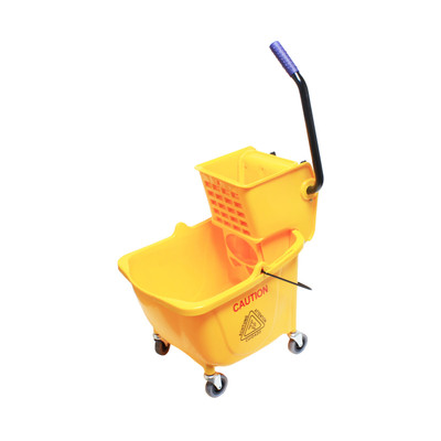 Thunder Group PLWB361 36 Qt. Yellow Plastic Mop Bucket or Wringer Combination