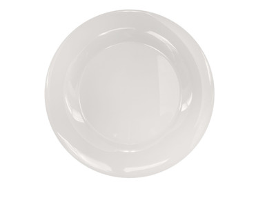 Thunder Group CR010V 10.5" Dia. Ivory Melamine Round Wide Rim Plate