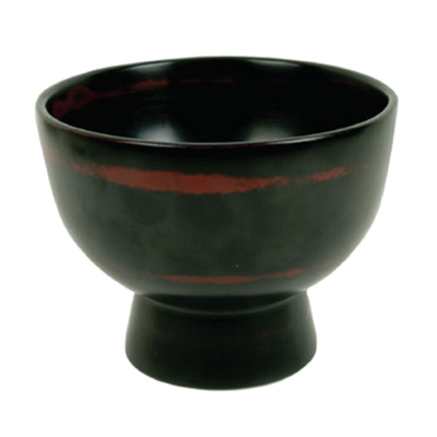 Thunder Group 45-1 16.5 Oz. Wood Carved With Clear Finish Soup or Rice Bowl