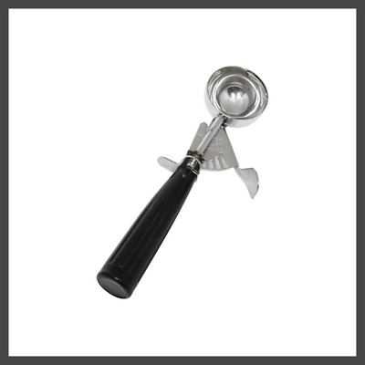 Thunder Group SLDS030 1 Oz. Black Stainless Steel Plastic Handle Disher